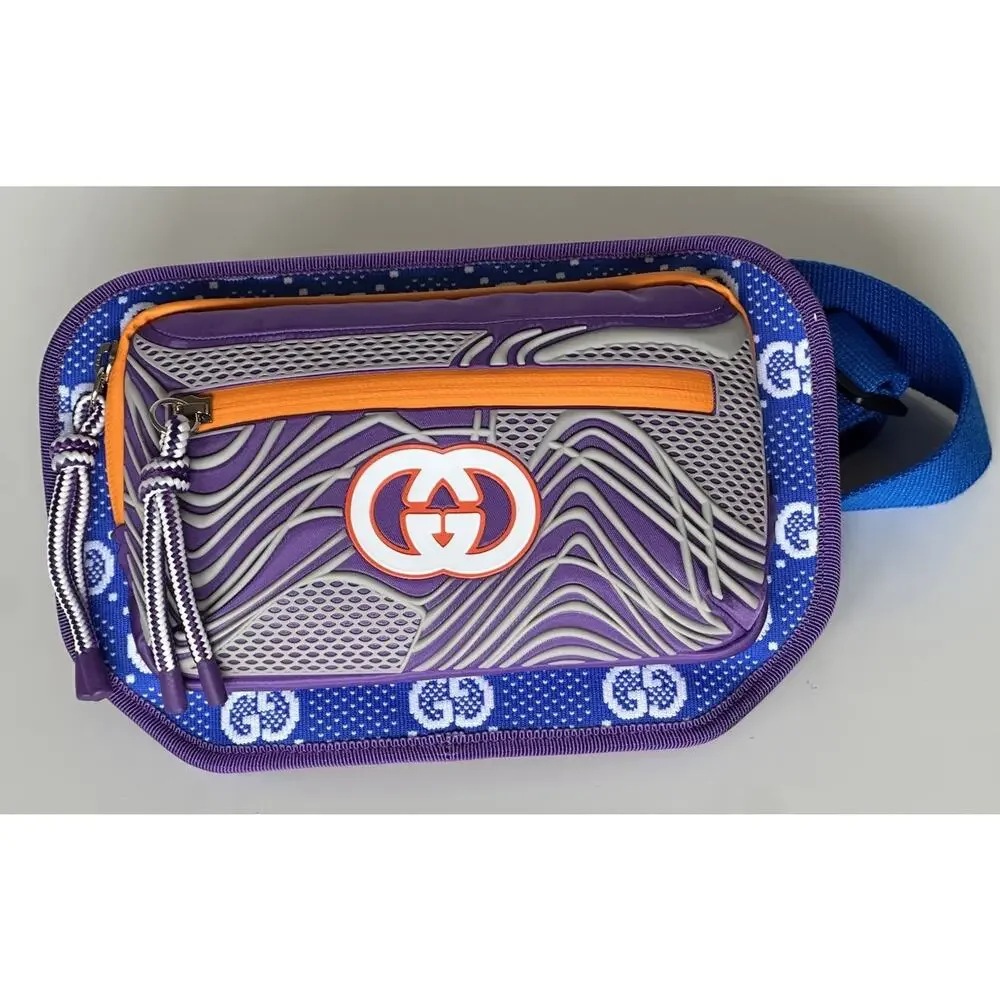 Gucci GG Logo Nylon Belt Bag Multicolor 752102 Size 90 (36) Italy New